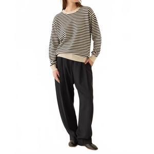 NEW DEMYLEE NEW YORK neve cashmere sweater in navy ivory